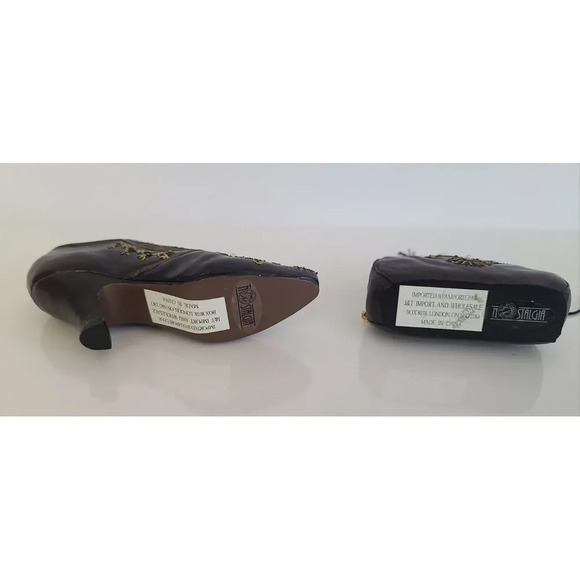 Vintage Miniature Nostalgia Decorative Handbag & Shoe Black & Gold, Knick Knack - Picture 5 of 5